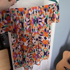 Francesca’s Orange off the shoulder blouse top